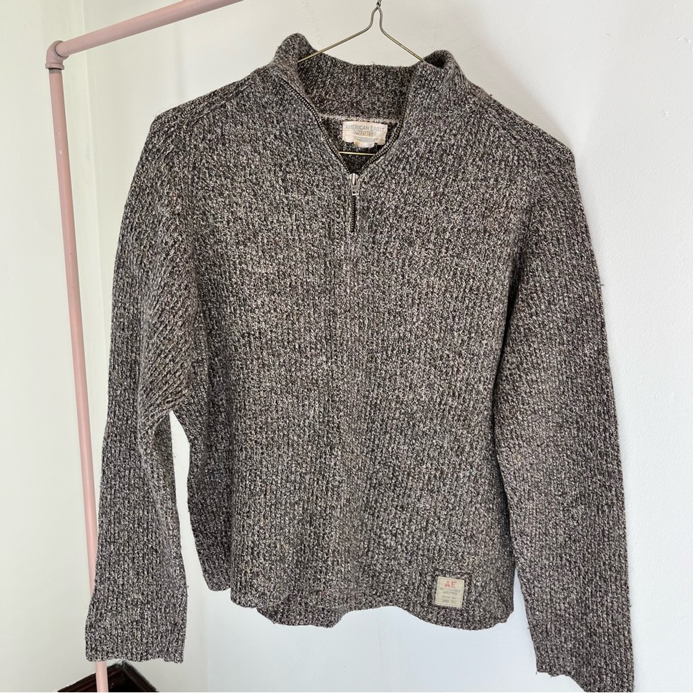 Vintage Marled Quarter Zip Sweater